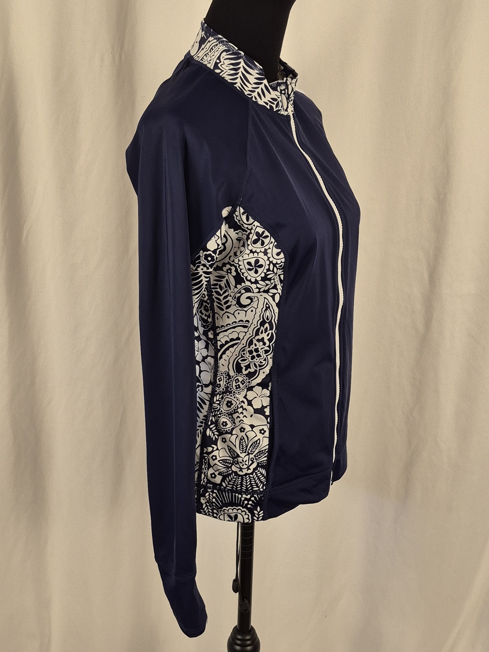 Tommy Bahama Island Cays Patchwork Full-Zip Long-Sleeve Rash Guard Jacket - Sz M - Picture 3 of 12